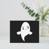 Kawaii Naughty Halloween Ghost Postkarte (Stehend Vorderseite)