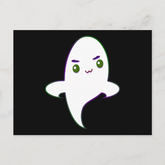 Kawaii Naughty Halloween Ghost Postkarte (Vorderseite)
