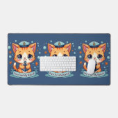 Kawaii Nautical Cat Sailing Anchor Pub Schreibtischunterlage (Tastatur & Maus)