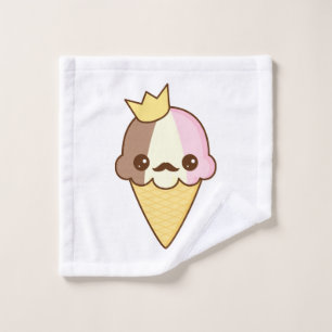 Kawaii neapolitanische Eistüte Waschlappen