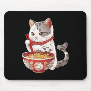 Kawaii NeKo Cat Eating Ramen Noodles Japanisches E Mousepad