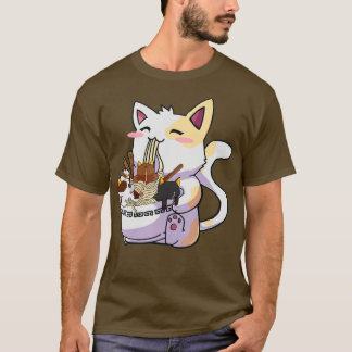 Kawaii Neko Cat Ramen Bowl Anime japanische Noodle T-Shirt