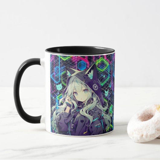 Kawaii Neko Girl Tasse (Mit Donut)