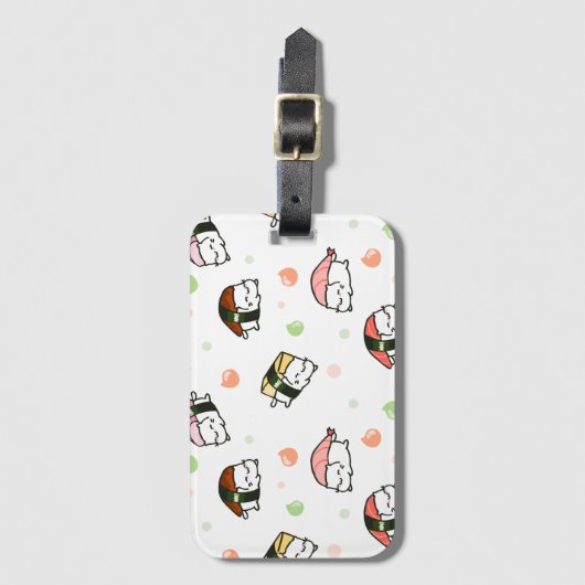 Kawaii Neko Nigiri Gepäckanhänger (Vorderseite Vertikal)