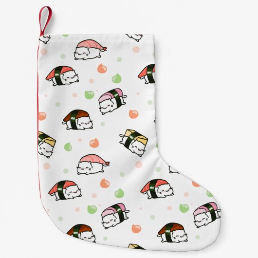 Kawaii Neko Nigiri Kleiner Weihnachtsstrumpf (Vorderseite)