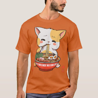 Kawaii Neko Ramen Cute Ramen Cat Japanese Noodle F T-Shirt