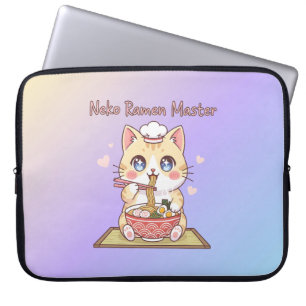 Kawaii Neko Ramen Meister Süße Katzen Essen Koch Laptopschutzhülle