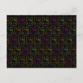 Kawaii Neon Bunny Bows Postkarte (Vorderseite)