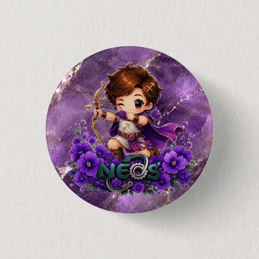 Kawaii Neos Zodiac Schütze Button (Vorderseite)
