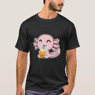 Kawaii Niedlich Anime Axolotl Boba Tea Blase Milch T-Shirt