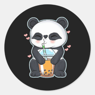 Kawaii Niedlich Anime Panda Boba Bubble Tee Otaku Runder Aufkleber