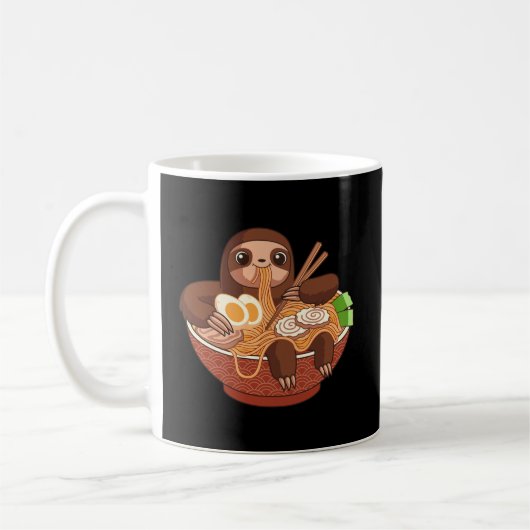 Kawaii Niedlich Anime Sloth Otaku Japanisch Ramen  Kaffeetasse (Links)