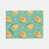 Kawaii Niedlich Avocados vermeiden Pattern Fleecedecke (Vorderseite (Horizontal))