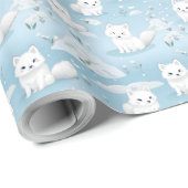 Kawaii Niedlich Baby Arctic Foxes Geschenkpapier (Rolleneckpunkt)