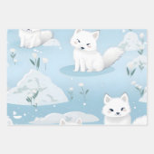 Kawaii Niedlich Baby Arctic Foxes Geschenkpapier Set (Vorderseite 3)