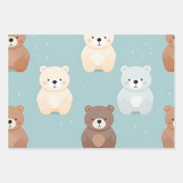 Kawaii Niedlich Baby Bears Geschenkpapier Set
