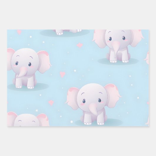 Kawaii Niedlich Baby Elephant Geschenkpapier Set (Vorderseite 3)