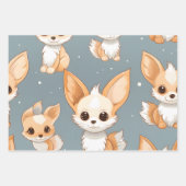 Kawaii Niedlich Baby Fennec Foxes Geschenkpapier Set (Vorderseite 2)