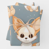 Kawaii Niedlich Baby Fennec Foxes Geschenkpapier Set (Beispiel)