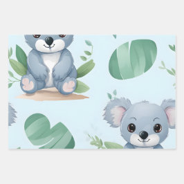 Kawaii Niedlich Baby Koala Bears Geschenkpapier Set