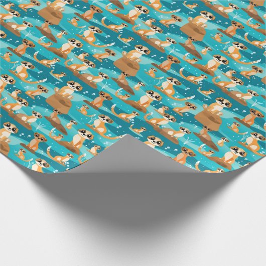 Kawaii Niedlich Baby Meerkats Geschenkpapier (Ecke)
