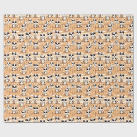 Kawaii Niedlich Baby Meerkats Geschenkpapier (Flach)