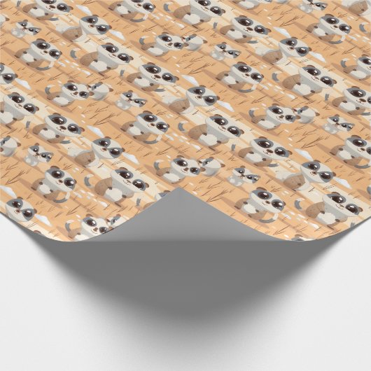 Kawaii Niedlich Baby Meerkats Geschenkpapier (Ecke)