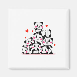 Kawaii Niedlich Baby Panda Pile mit Red Hearent Va Magnet