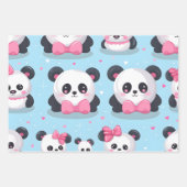 Kawaii Niedlich Baby Pandas Geschenkpapier Set (Vorderseite 3)