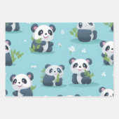 Kawaii Niedlich Baby Pandas Geschenkpapier Set (Vorderseite)