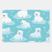 Kawaii Niedlich Baby Polar Bears Geschenkpapier Set (Vorderseite 2)