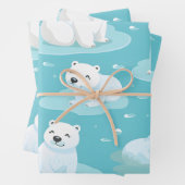 Kawaii Niedlich Baby Polar Bears Geschenkpapier Set (Beispiel)