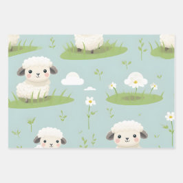 Kawaii Niedlich Baby Sheep Geschenkpapier Set