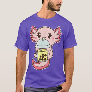 Kawaii Niedlich Boba Axolotl Banana Lychee Bubble  T-Shirt