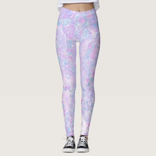 Kawaii Niedlich Boho Wirbel Pastel Cotton Candy Ma Leggings (Vorderseite)