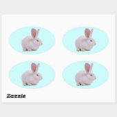 Kawaii Niedlich Bunny Rabbit Ovaler Aufkleber (Blatt)