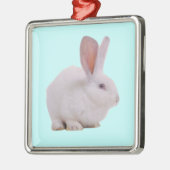 Kawaii Niedlich Bunny Rabbit Silbernes Ornament (Links)