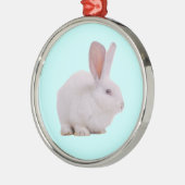 Kawaii Niedlich Bunny Rabbit Silbernes Ornament (Links)