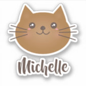 Kawaii Niedlich Cartoon Kitty Cat Name Aufkleber (Vorderseite)
