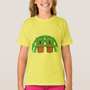 Kawaii Niedlich Cat Cactus Pflanze Pet T-Shirt