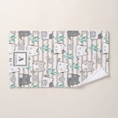 Kawaii Niedlich Cat Pattern (2) Badhandtuch Set (Handtuch)