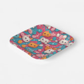 Kawaii Niedlich Cat Pattern Print Paper Teller (Gewinkelt)