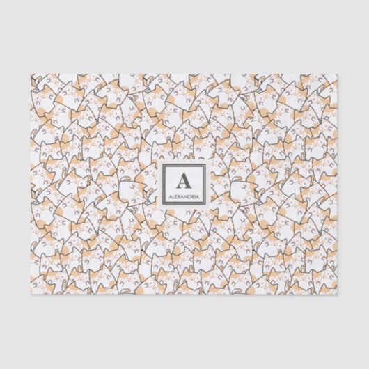 Kawaii Niedlich Cat Pattern Seidenpapier (Vorderseite)