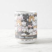 Kawaii Niedlich Cats Muster Personalisiert Kaffeetasse (Mittel)