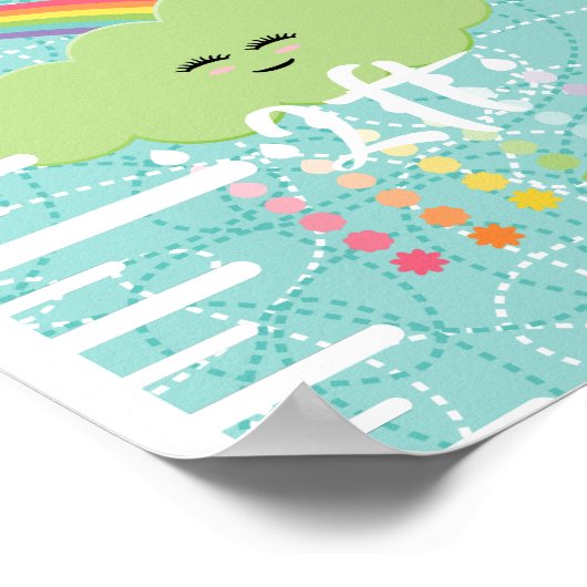 Kawaii Niedlich Cloud Sun Moon Rainbow Growth Char Poster (Ecke)