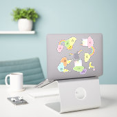Kawaii Niedlich Clouds Sun Moon Rainbow Stars Aufkleber (Laptop auf Schreibtisch)
