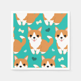 Kawaii Niedlich Corgi Hund - einfaches Illustratio Serviette