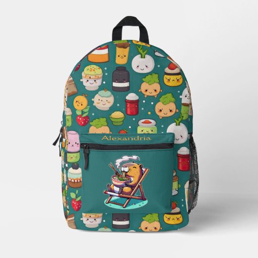 Kawaii Niedlich Custom Ramen Bedruckter Rucksack (Vorderseite)