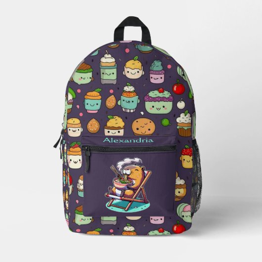 Kawaii Niedlich Custom Ramen Bedruckter Rucksack (Vorderseite)