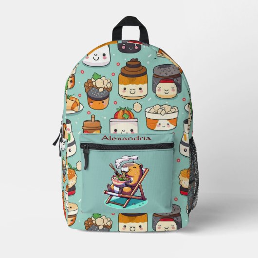 Kawaii Niedlich Custom Ramen Bedruckter Rucksack (Vorderseite)